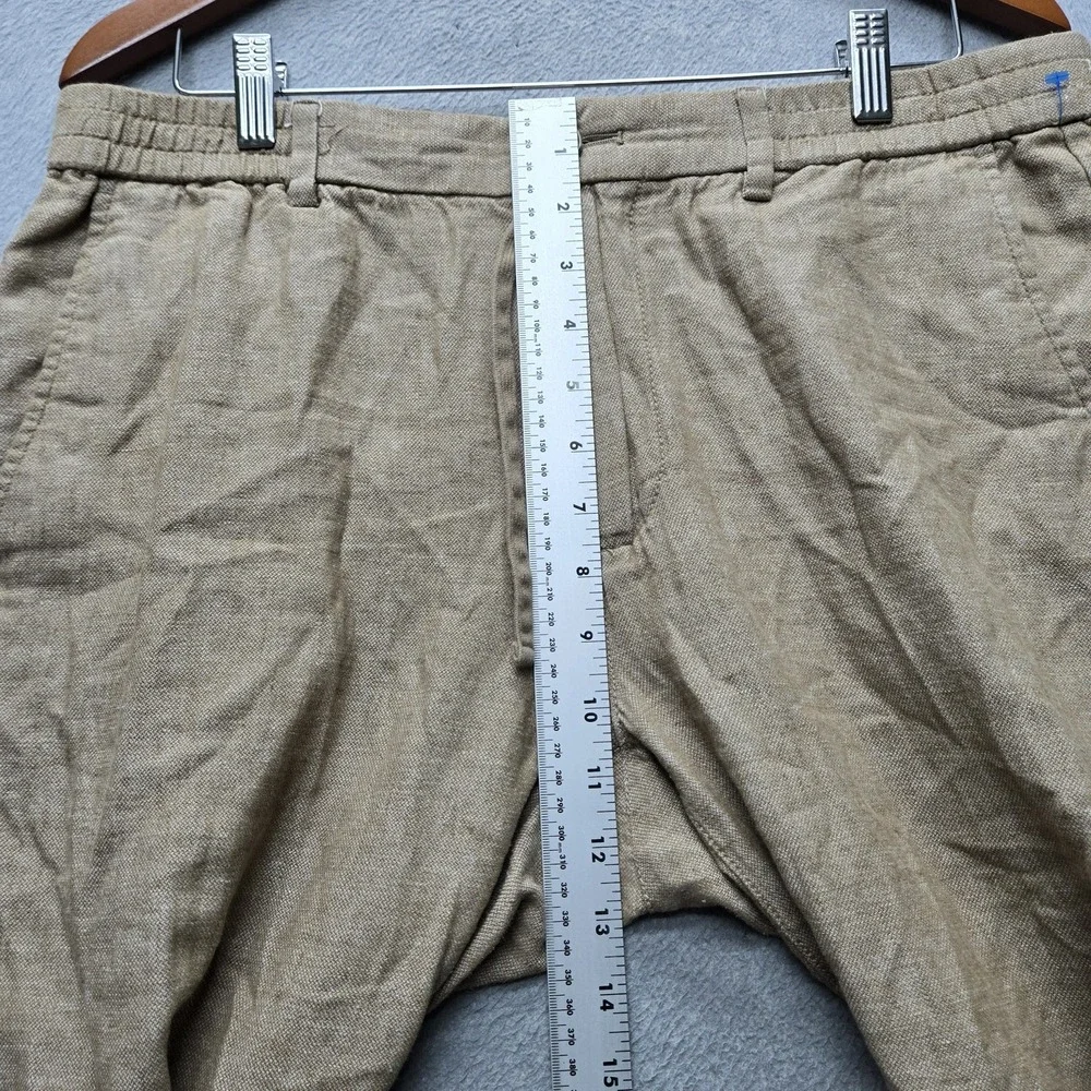Banana Republic Men Pants 34X30 Tan Cotton Linen Dress Mason Athletic Tapered